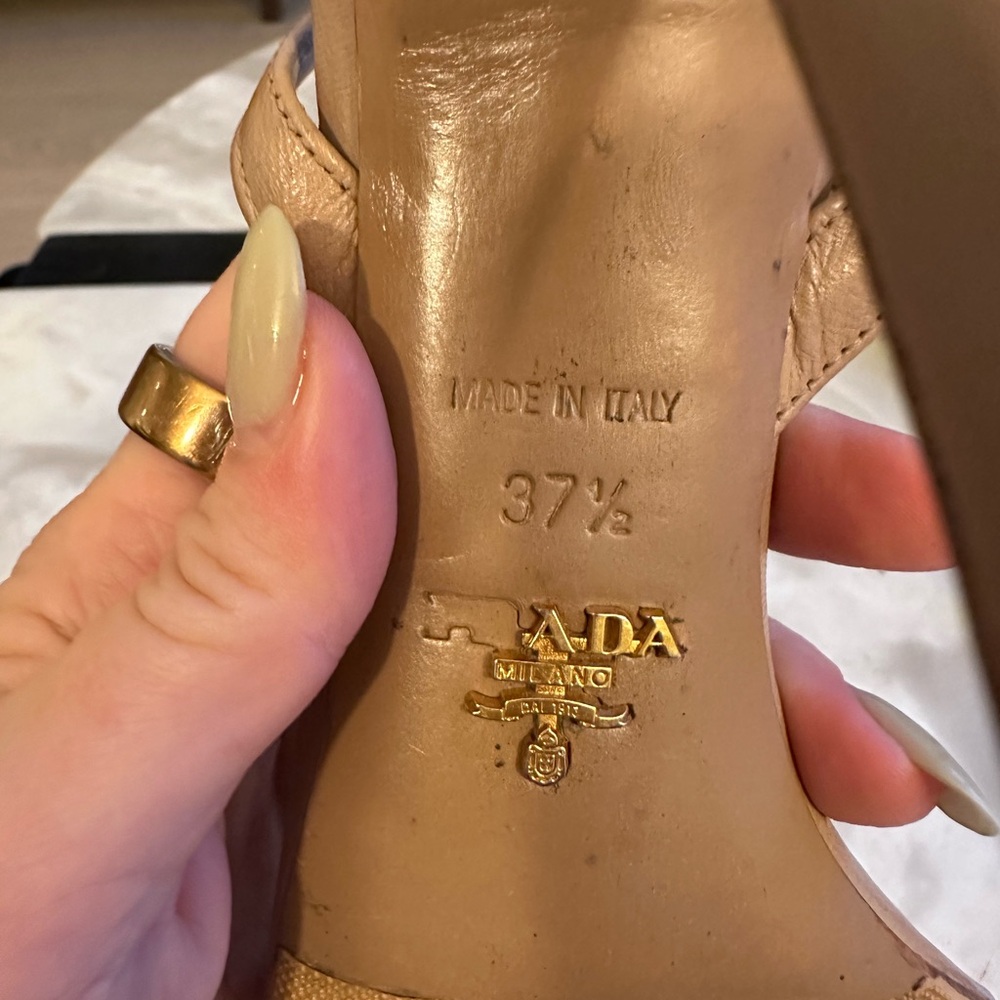 Prada ankle strap sandal heels Nude - Picture 4 of 11